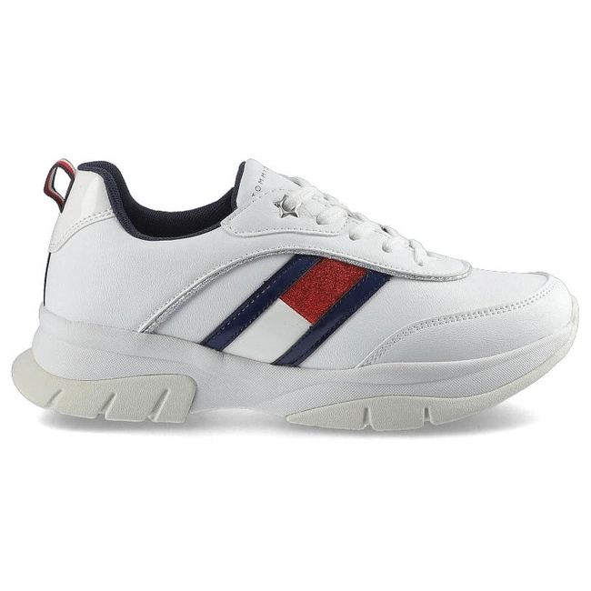 Sneakersy TOMMY HILFIGER - Low Cut Lace-Up T3A4-31180-1023100 White 100